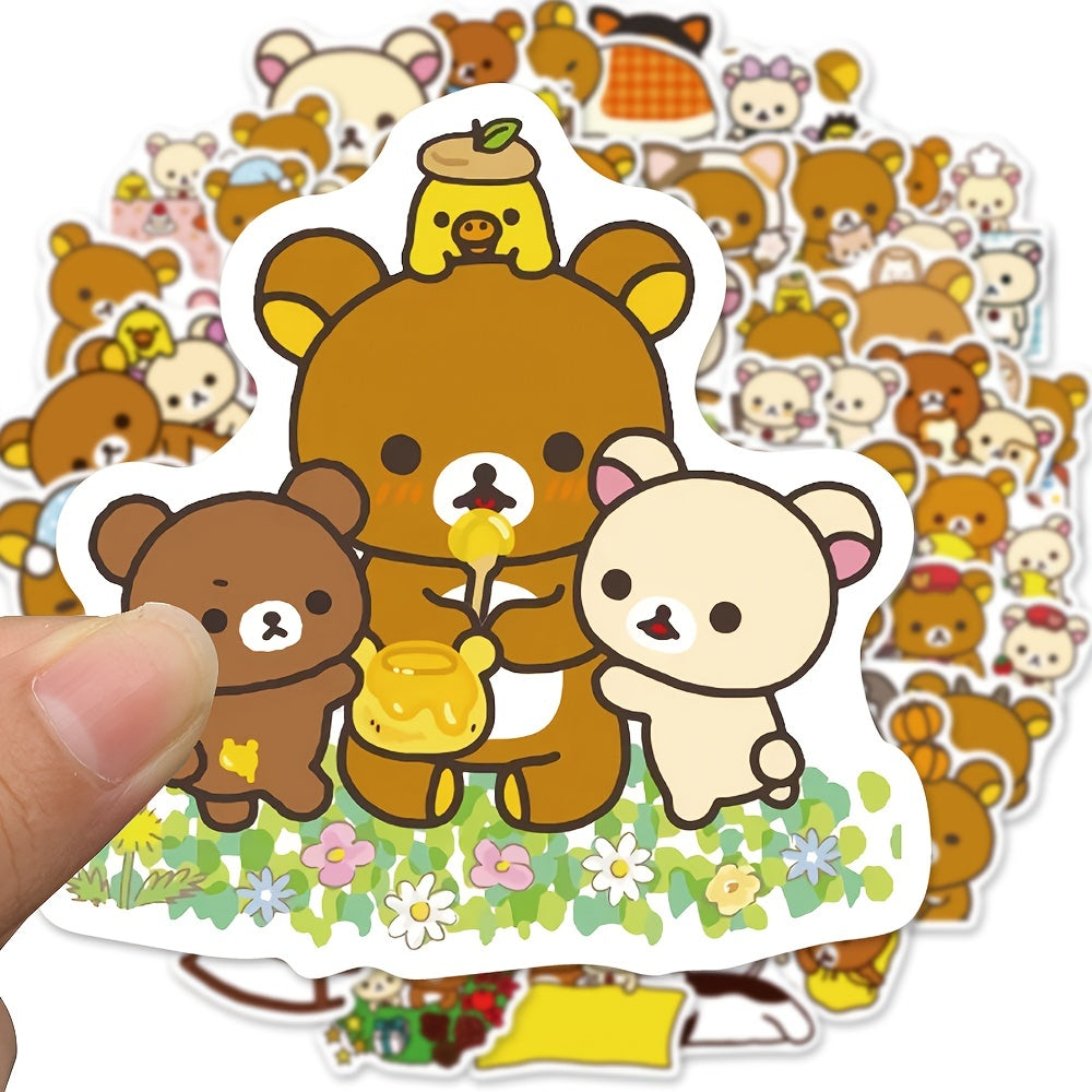 100pcs Cartoon Bear Stickers Animal Bear Diy Stickers Waterproof Stickers