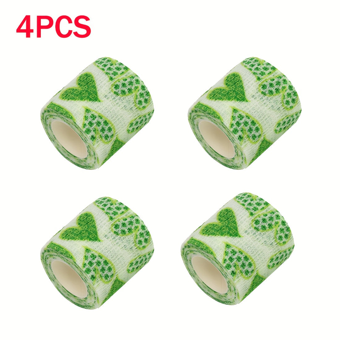 4pcs Cartoon Pattern Pet Self Adhesive Bandage Rolls Vet Tape For Cat And Dog
