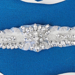 Bride Wedding Rhinestone Waist Band Satin Belt
