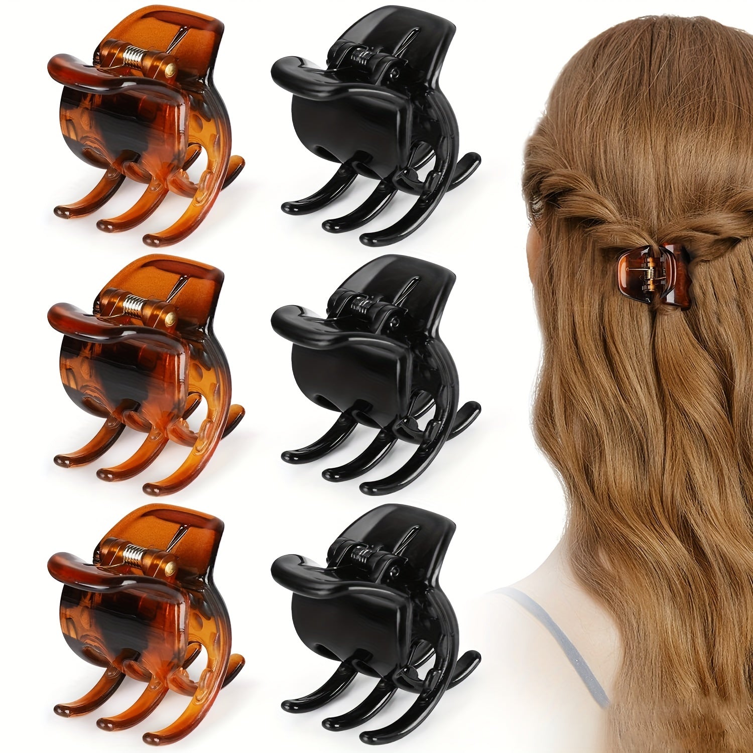 12pcs Hair Claw Clips Plastic Strong Hold Grip Hair Jaw Clip For Thick Hair
