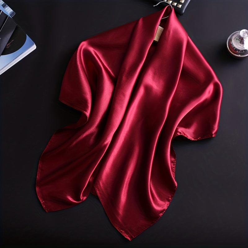 Solid Silk Large Square Scarf Casual Outdoor Sunproof Decorative Shawl