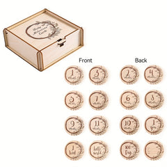 Wooden Flower Vine Milestone Birth Sign Growth Record Book