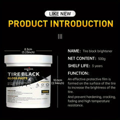 500g Car Tire Blackening Polish Increase Gloss Wheel Hub Cleaning