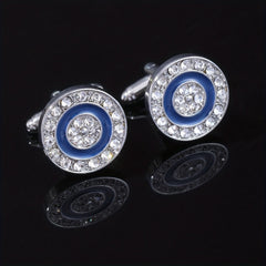 Rhinestone Round Cufflinks Suit Button Cufflinks Sleeves Shirt Studs