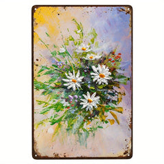 Retro Metal Sign Flowers Daisy & Sunflower Vintage Tin Poster Plaque
