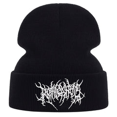 Men's Knitted Embroidered Beanie Hat