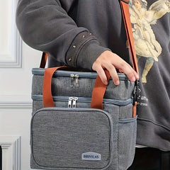 Double Layer Insulated Lunch Bag for Work Picnic School Travel