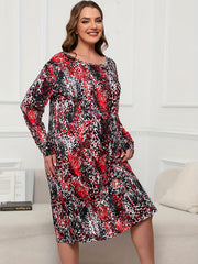 Leopard Print Long Sleeve Lounge Dress