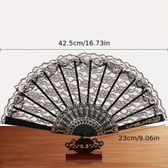 Retro Style Lace Orchid Folding Fan Dance Photography Props