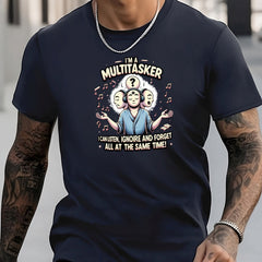 Men's Letters Pattern Shirt Casual Short Sleeve Tee Top