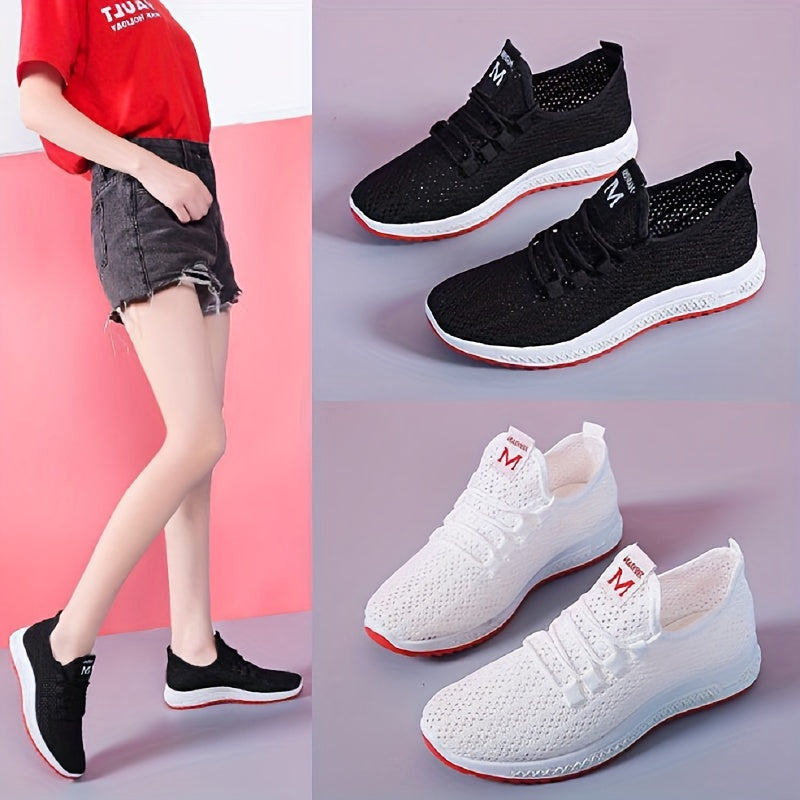 Women's Knitted Sports Shoes Breathable Lightweight Outdoor Running Shoes