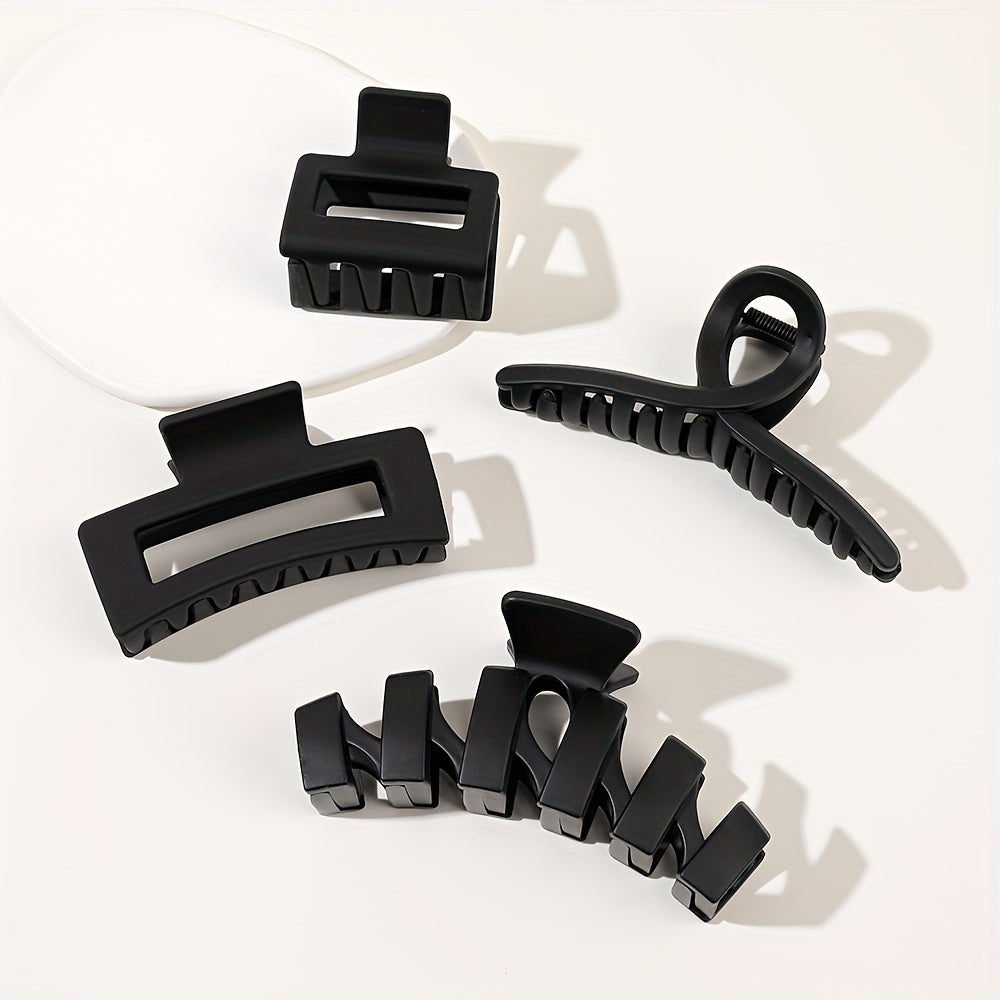 4pcs Classic Square Hair Claw Set for Women Girls
