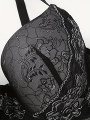Floral Lace Push Up Underwire Bra