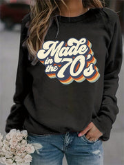 Vintage 70s Print Graphic Pullover Sweatshirt