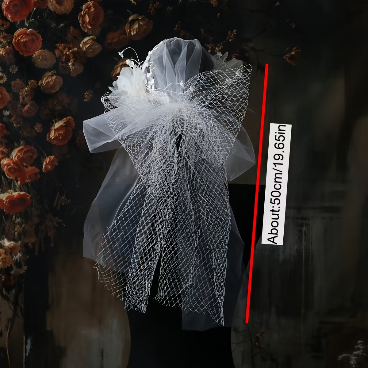 Romantic Bridal Veil with Butterfly Motifs & Lace Trim