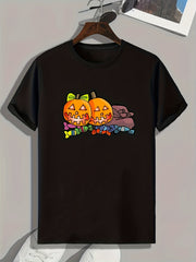 Halloween Pumpkin Print Men's Graphic T-shirt