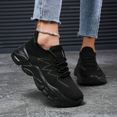 Women's Breathable Chunky Sneakers Lace-up Running Shoes