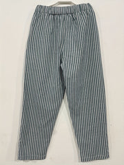 Stripe Print Cropped Pants Elastic Waist Spring & Fall Women's Clothing