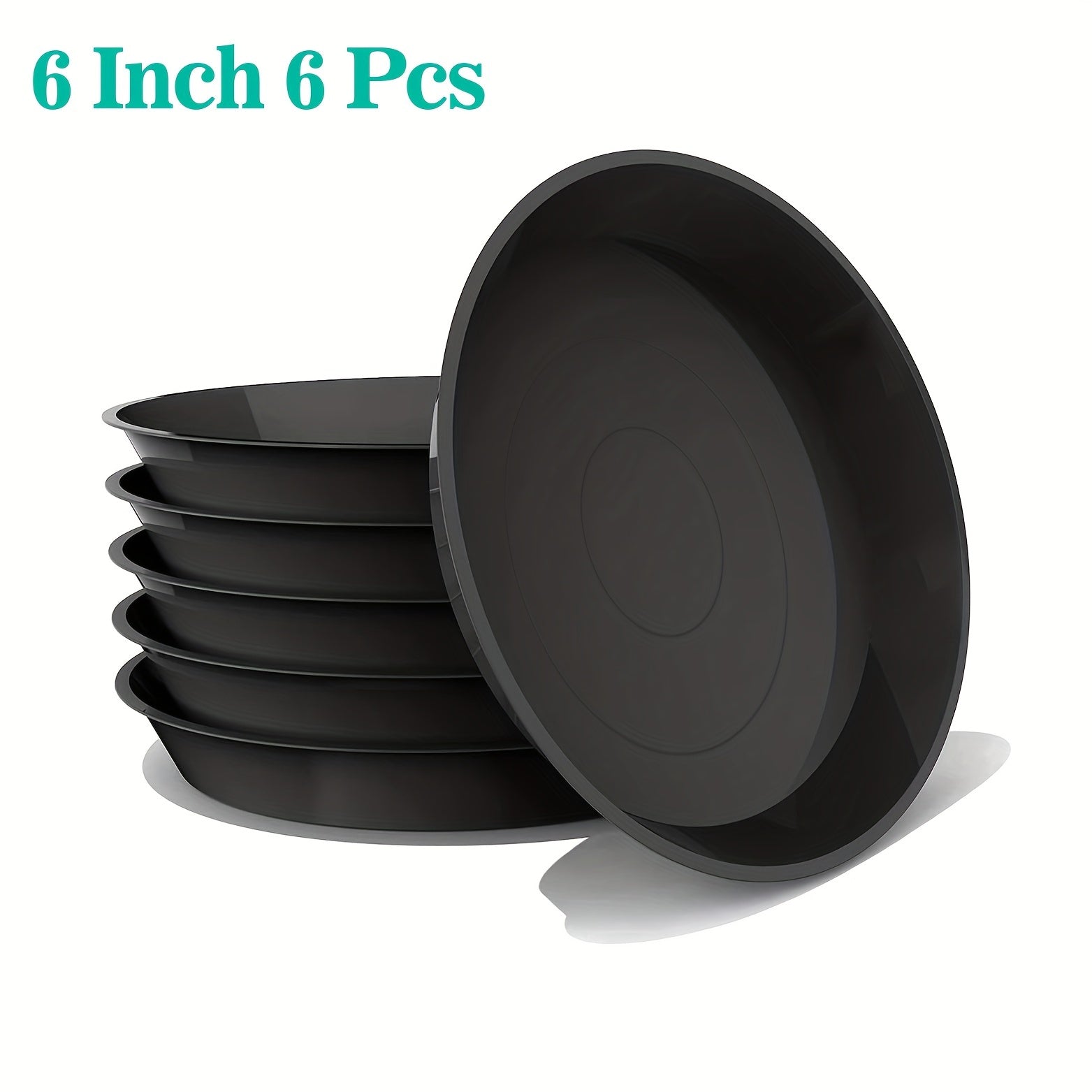 6pcs Plastic Plant Saucer Tray 15-24cm Indoor Outdoor Flower Pot Accessories