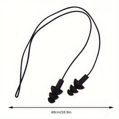 Silicone Soundproof Earplugs Waterproof Swimming With Lanyard