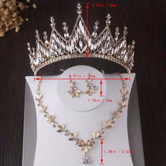 Crystal Bridal Headband Necklace Earrings Set Wedding Accessories