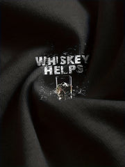 WHISKEY HELPS Men's Long Sleeve Novelty T shirt Autumn Tee
