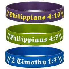 Religious Bible Silicone Bracelet Rubber Wristband Letter Graphic Praying