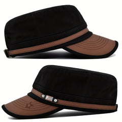 Cotton Sun Protection Flat Top Military Hat