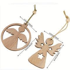 12Pcs Christmas Wooden Pendant Girls Crafts Wood Decor Christmas Tree Pendant