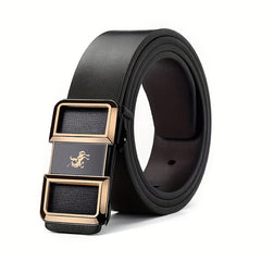 Men's Warrior On Horseback Pattern Buckle PU Leather Belt