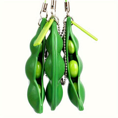 Creative Edamame Key Chain Squeezes Edamame Pendant Charm Keychain