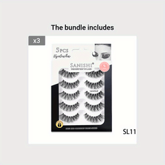 Cat Eye Wispy Lashes Natural Cross Fluffy False Eyelashes