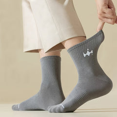 6 Pairs Men's Crew Cotton Socks Spring Autumn