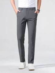 Men's Slim Fit Suit Trousers with Pockets