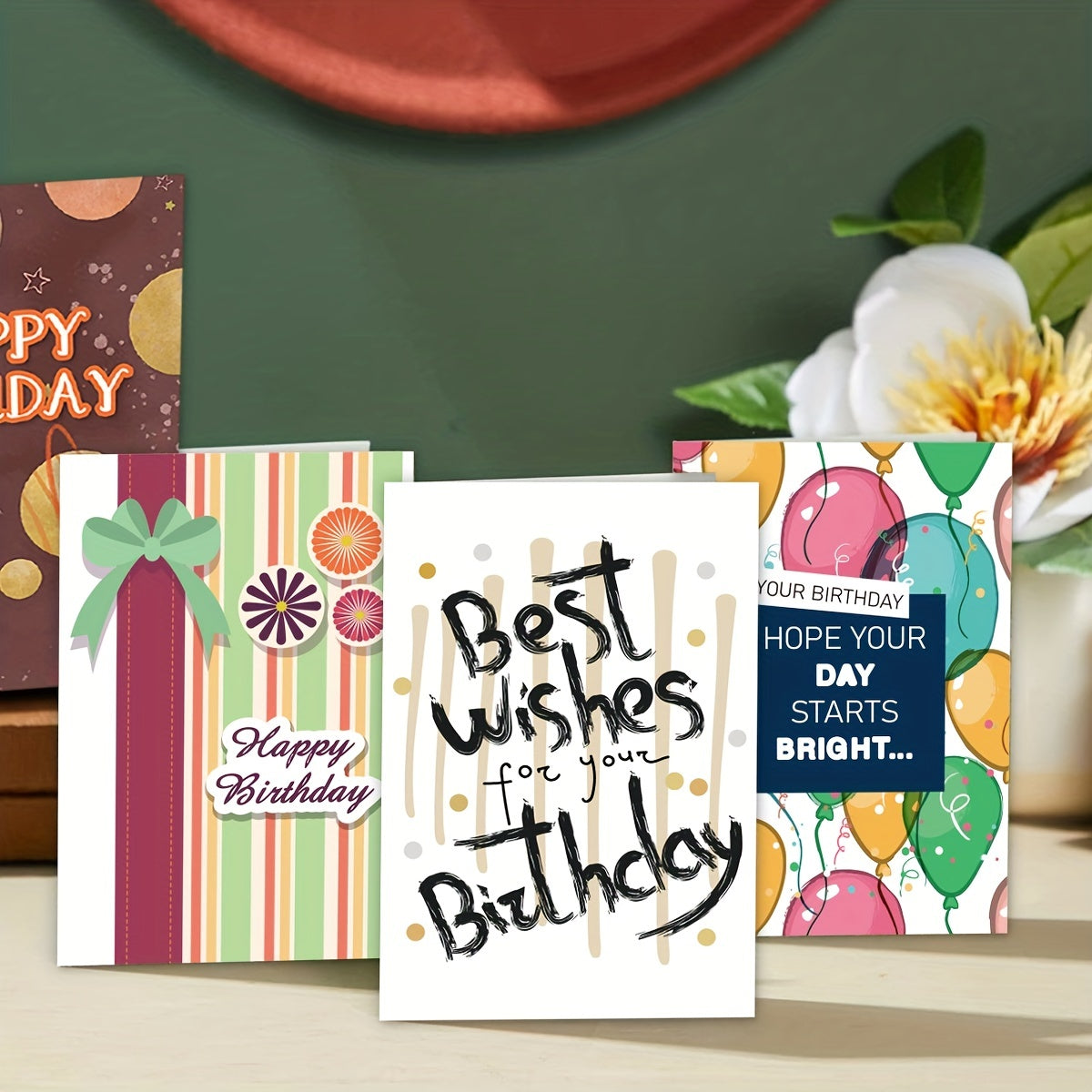 12 Birthday Cards & Envelopes for Friends & Relatives