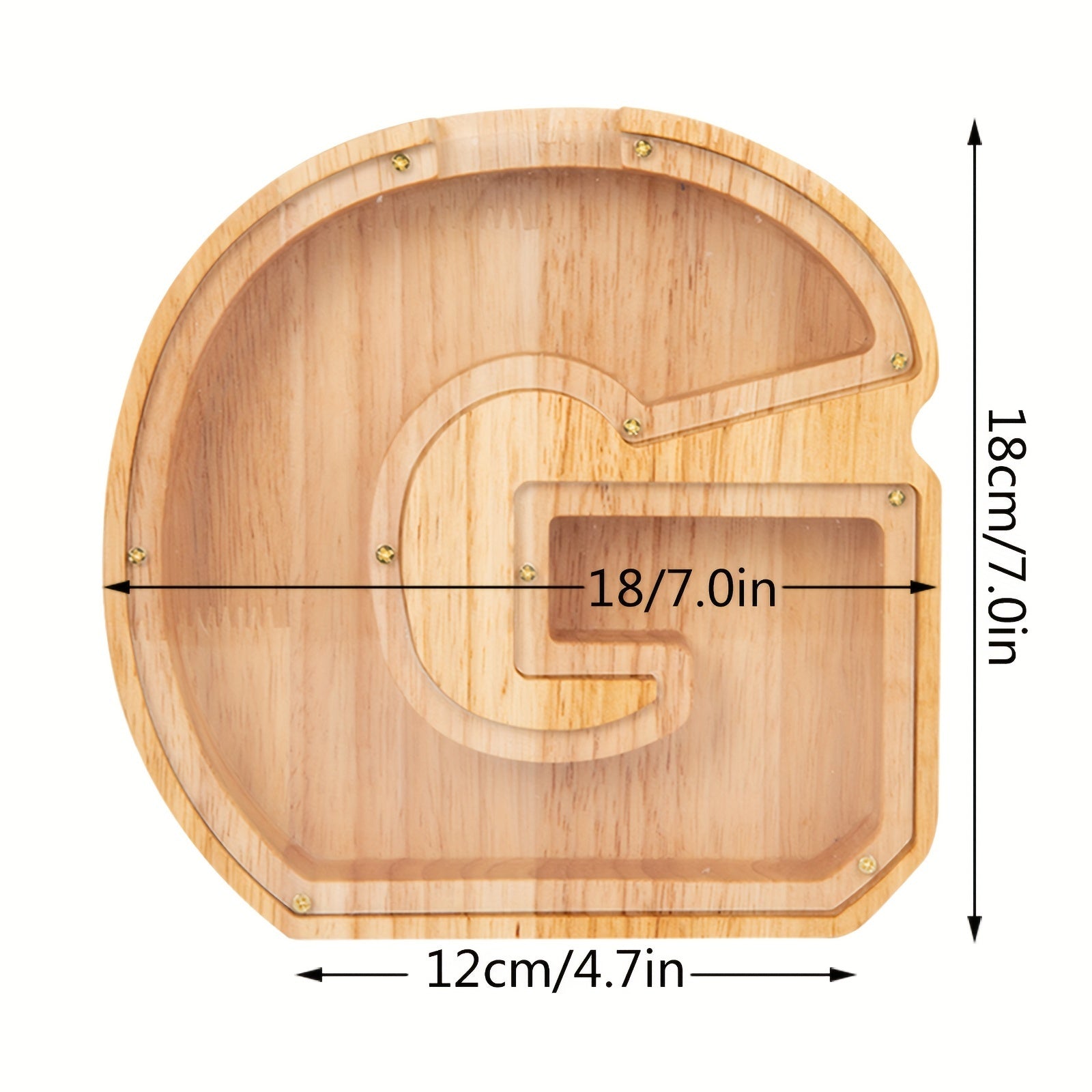 Wooden 26 Letter English Savings Tank Holiday Gift Decoration Storage 17.78cm