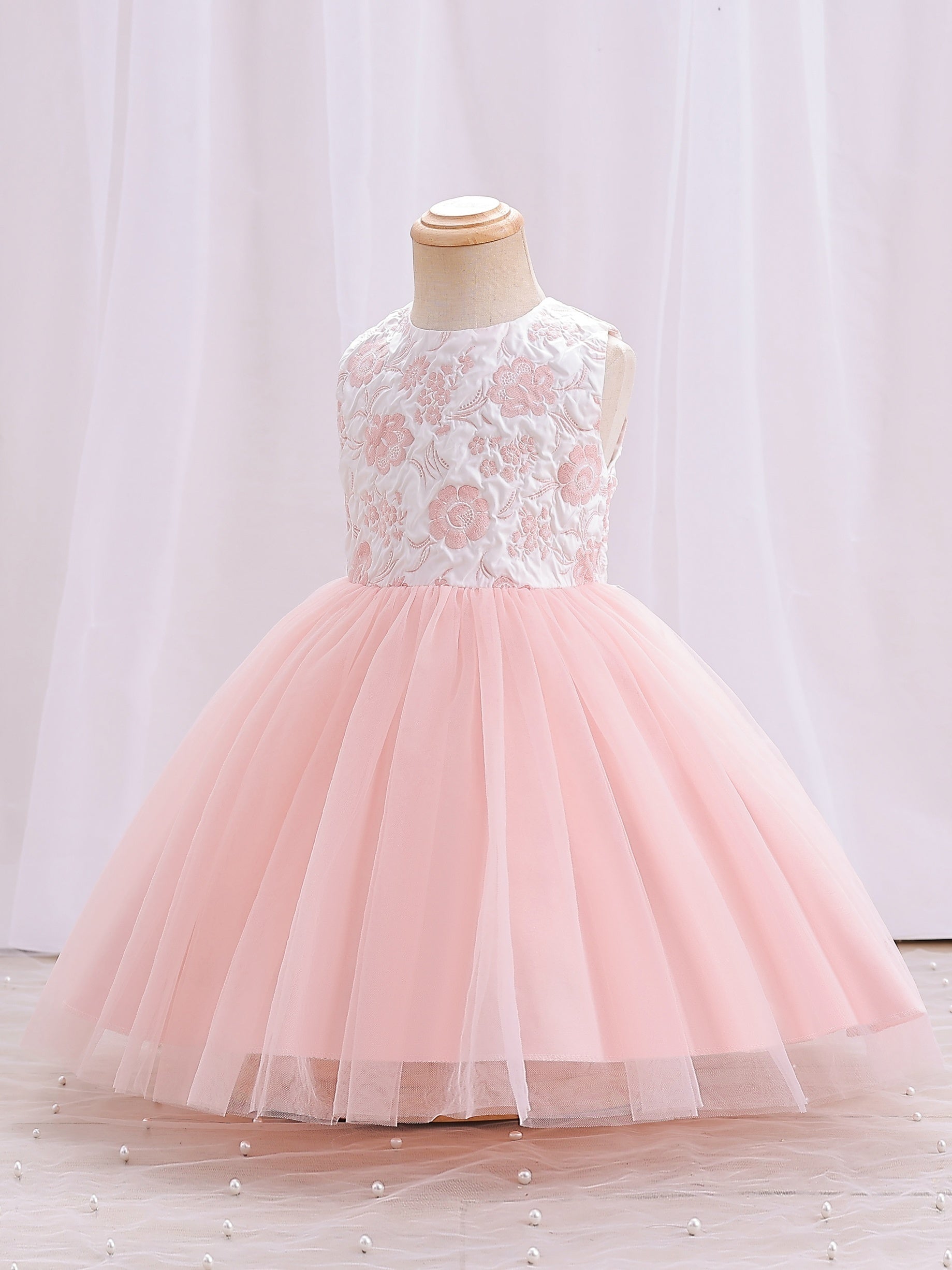 Girls Party Clothes Sleeveless Mesh Princess Dress