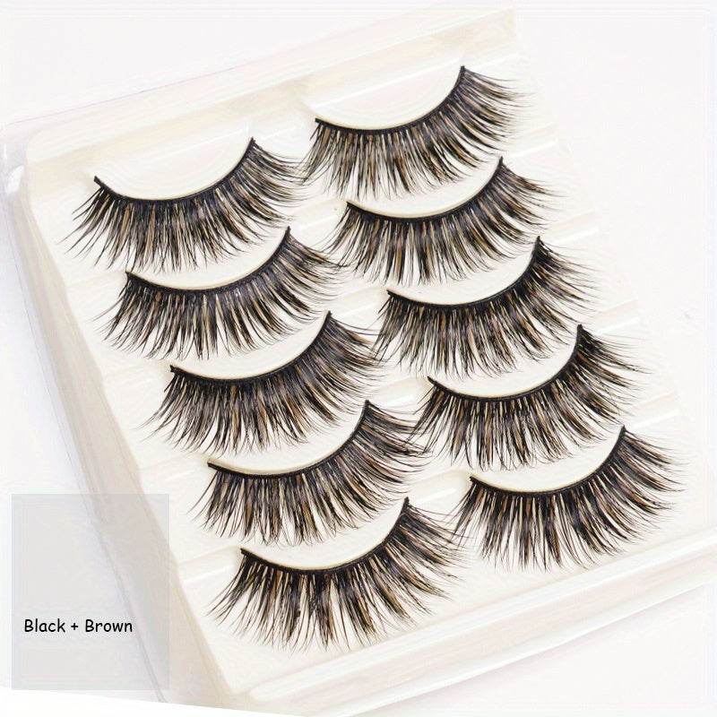 5 Pairs Colorful Mink False Eyelashes Set