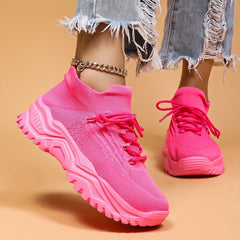 Women's Chunky Knit Sneakers with Arch Support
