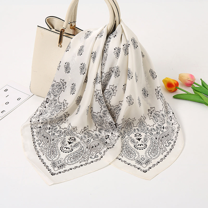 Silky Classic Paisley Bandana Satin Bandana Women's Retro Scarf