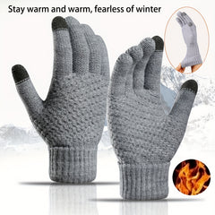 Winter Touch Screen Gloves Stretchy Knitted Fu