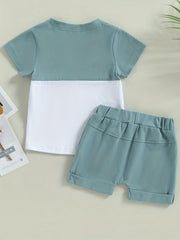 2pc Baby Boys Short Sleeve Top & Shorts Set for Summer