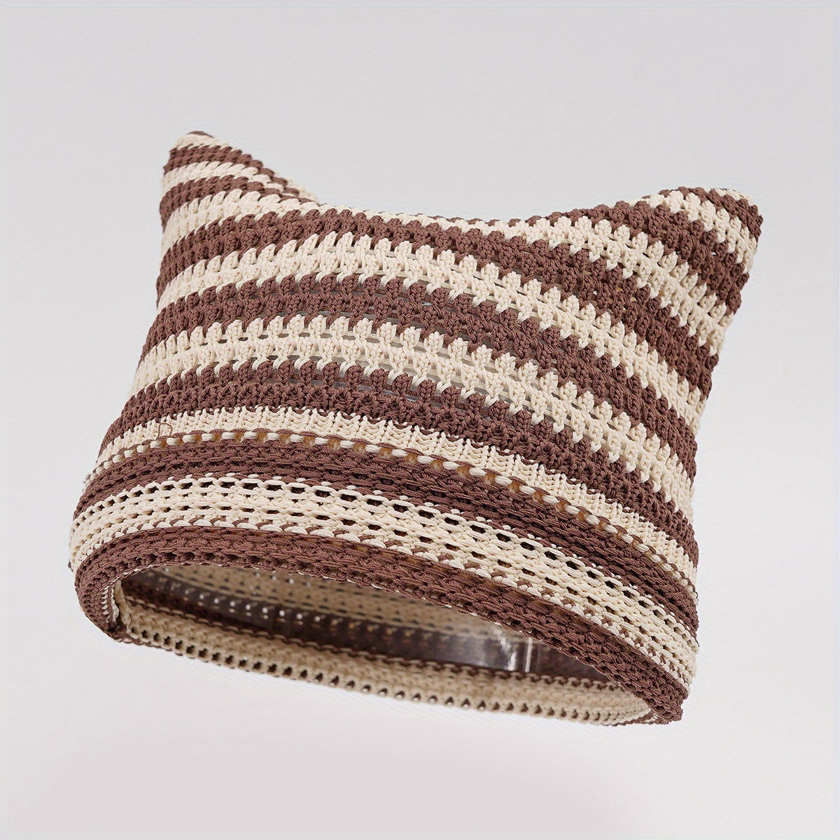 Y2K Striped Cat Ear Knit Hat Summer Ice Silk Beanie