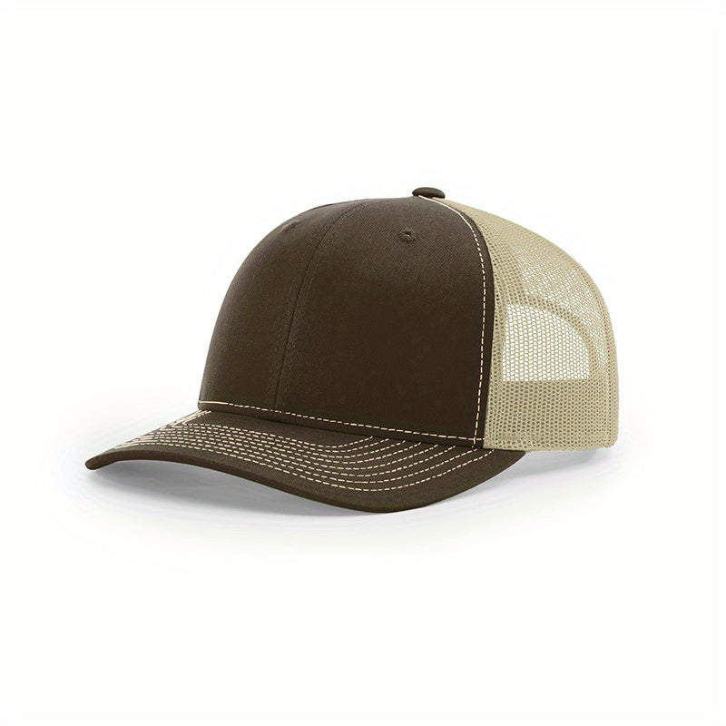 Adjustable Sunshade Mens Mesh Peaked Cap With Embroidery