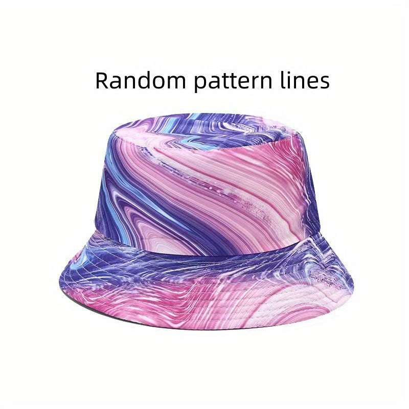 Kids Graffiti Sunshade Bucket Hat, Double Sided Sun Hat for Outdoor Travel