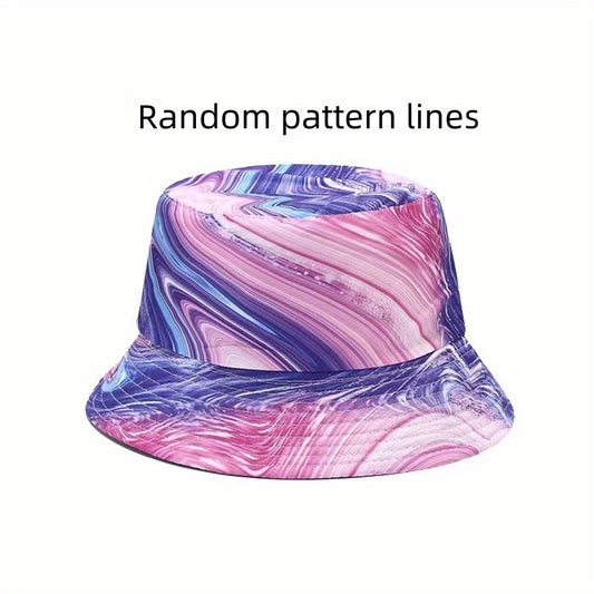Kids Graffiti Sunshade Bucket Hat, Double Sided Sun Hat for Outdoor Travel
