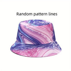 Kids Graffiti Sunshade Bucket Hat, Double Sided Sun Hat for Outdoor Travel