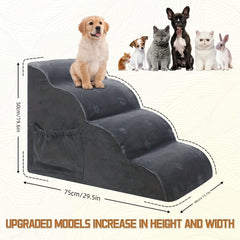 Pet Dog Stairs 4 Tiers For Dogs Foam Ramps Non-slip Bottom