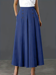 Solid Palazzo Pants Wide Leg With Pockets Women's Clothing