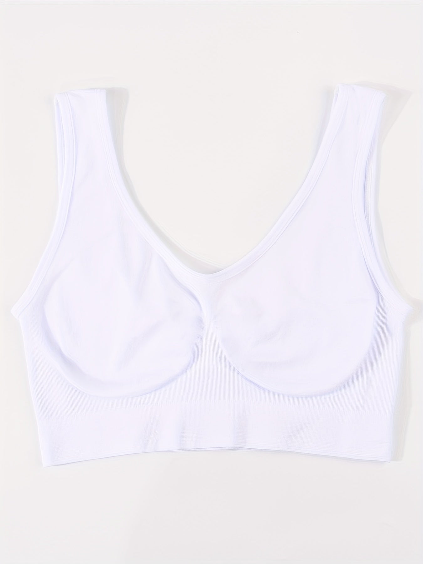 3pcs Solid Tank Tops Wide Straps Sports Top Women's Lingerie